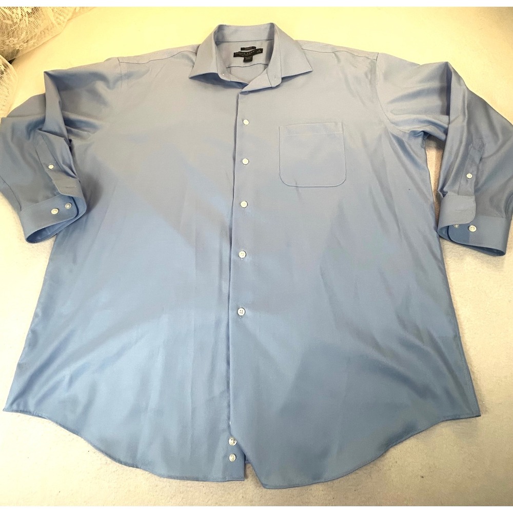 Studio 121 Dress Shirt Mens 17.5 34/35 Blue Business Casual